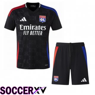 lyon OL Kids Away Soccer Jersey Black 2024/2025