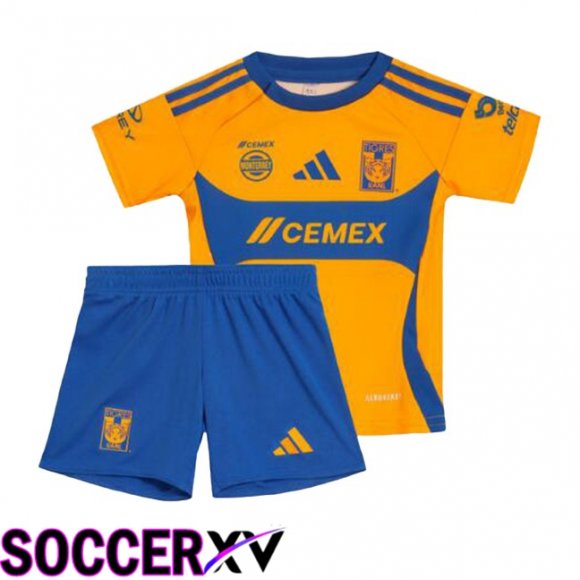 Tigres UANL Kids Home Soccer Jersey Yellow 2024/2025