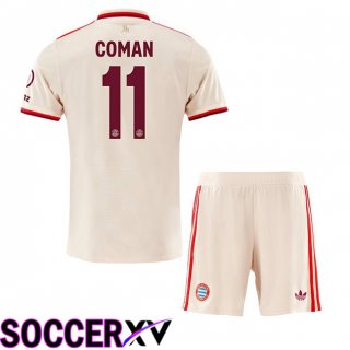 Bayern Munich (Coman 11) Kids Third Soccer Jersey Yellow 2024/2025