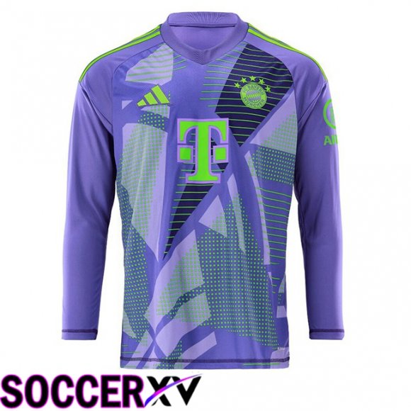 Bayern Munich Goalkeeper Soccer Jersey Long sleeve Purple 2024/2025