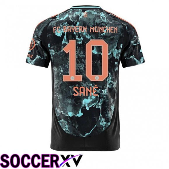 Bayern Munich (Sané 10) Away Soccer Jersey Black 2024/2025