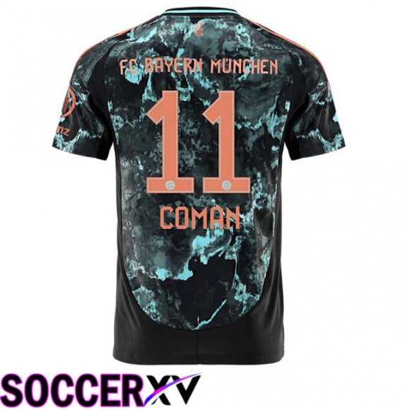 Bayern Munich (Coman 11) Away Soccer Jersey Black 2024/2025