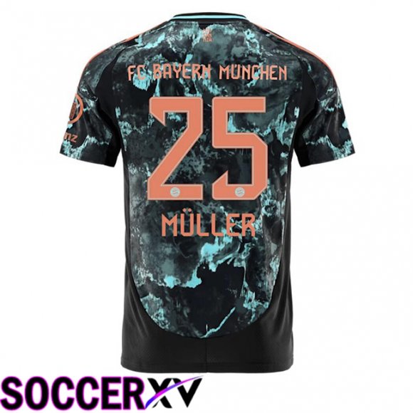 Bayern Munich (Müller 25) Away Soccer Jersey Black 2024/2025