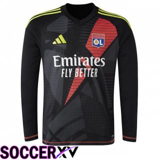 lyon OL Goalkeeper Soccer Jersey Long sleeve Black 2024/2025