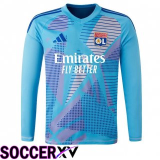 lyon OL Goalkeeper Soccer Jersey Long sleeve Blue 2024/2025