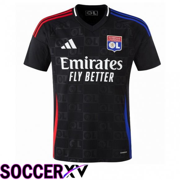 lyon OL Away Soccer Jersey Black 2024/2025