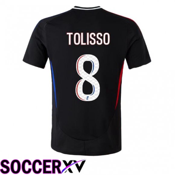 lyon OL (TOLISSO 8) Away Soccer Jersey Black 2024/2025