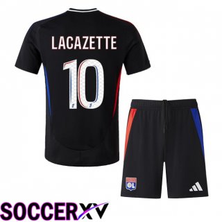 lyon OL (LACAZETTE 10) Kids Away Soccer Jersey Black 2024/2025