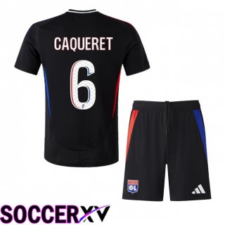 lyon OL (CAQUERET 6) Kids Away Soccer Jersey Black 2024/2025