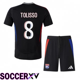 lyon OL (TOLISSO 8) Kids Away Soccer Jersey Black 2024/2025