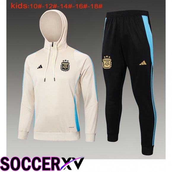 Argentina Kids Training Tracksuit Hoodie Yellow 2024/2025