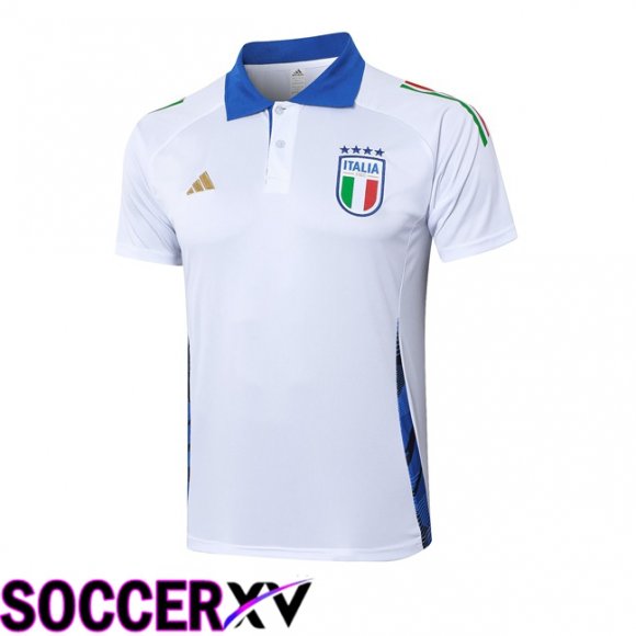 Italy Soccer Polo White 2024/2025