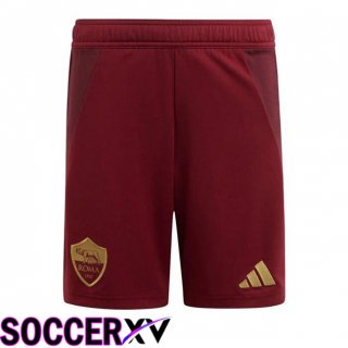 AS Rome Home Soccer Shorts Red 2024/2025