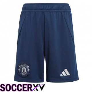 Manchester United Away Soccer Shorts Blue 2024/2025