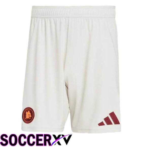 AS Rome Away Soccer Shorts White 2024/2025