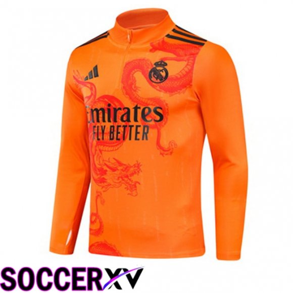 Real Madrid Training Sweatshirt Orange 2024/2025