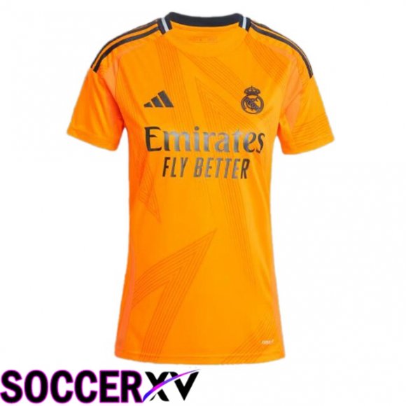 Real Madrid Women Away Soccer Jersey Orange 2024/2025