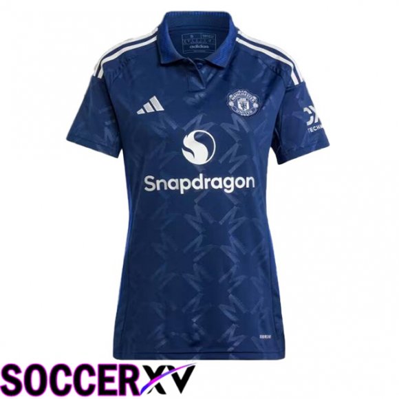 Manchester United Women Away Soccer Jersey Blue 2024/2025