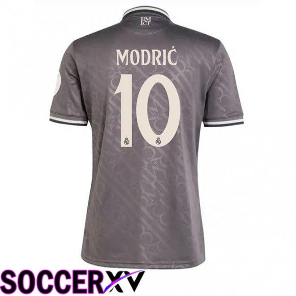 Real Madrid (Modrić 10) Third Soccer Jersey Grey 2024/2025