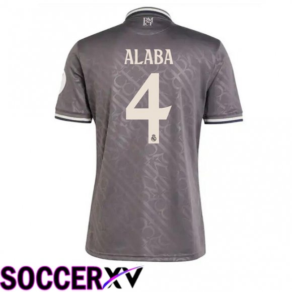 Real Madrid (Alaba 4) Third Soccer Jersey Grey 2024/2025