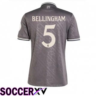 Real Madrid (Bellingham 5) Third Soccer Jersey Grey 2024/2025