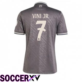 Real Madrid (Vini Jr. 7) Third Soccer Jersey Grey 2024/2025