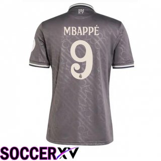 Real Madrid (Mbappé 9) Third Soccer Jersey Grey 2024/2025