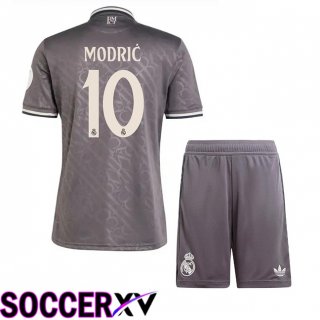 Real Madrid (Modrić 10) Kids Third Soccer Jersey Grey 2024/2025