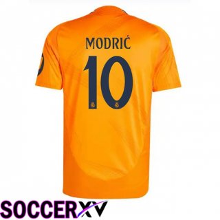 Real Madrid (Modrić 10) Away Soccer Jersey Orange 2024/2025