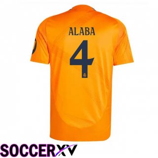 Real Madrid (Alaba 4) Away Soccer Jersey Orange 2024/2025