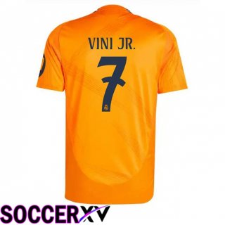 Real Madrid (Vini Jr. 7) Away Soccer Jersey Orange 2024/2025