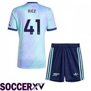 Arsenal (RICE 41) Kids Third Soccer Jersey Blue 2024/2025