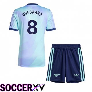 Arsenal (ØDEGAARD 8) Kids Third Soccer Jersey Blue 2024/2025