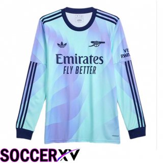 Arsenal Third Soccer Jersey Long sleeve Blue 2024/2025