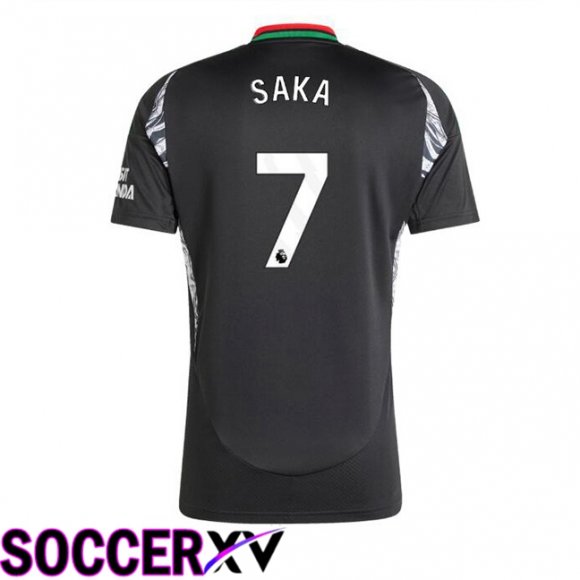 Arsenal (SAKA 7) Away Soccer Jersey Black 2024/2025