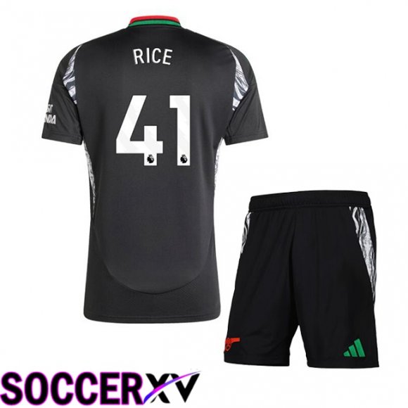 Arsenal (RICE 41) Kids Away Soccer Jersey Black 2024/2025