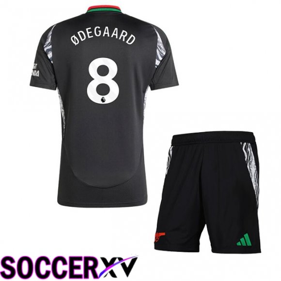 Arsenal (ØDEGAARD 8) Kids Away Soccer Jersey Black 2024/2025