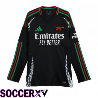 Arsenal Away Soccer Jersey Long sleeve Black 2024/2025