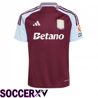 Aston Villa Home Soccer Jersey Red 2024/2025