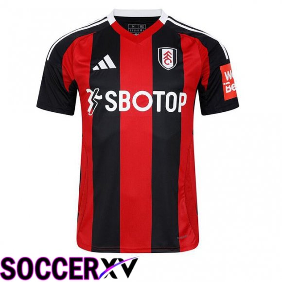 Fulham FC Away Soccer Jersey Red Black 2024/2025