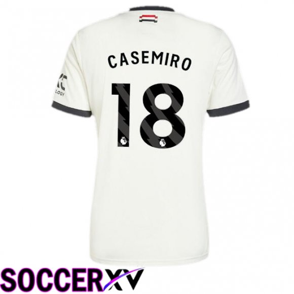 Manchester United (Casemiro 18) Third Soccer Jersey White 2024/2025