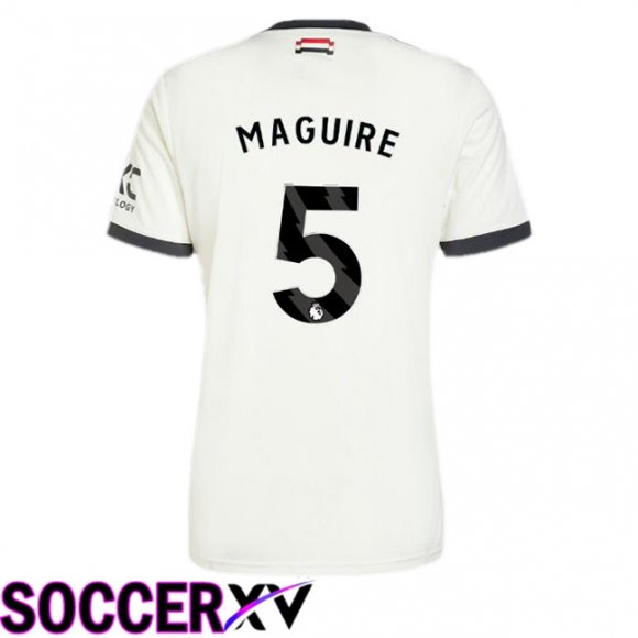 Manchester United (Maguire 5) Third Soccer Jersey White 2024/2025