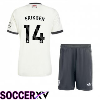 Manchester United (Eriksen 14) Kids Third Soccer Jersey White 2024/2025