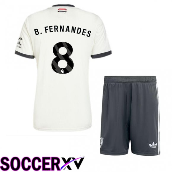 Manchester United (B.Fernandes 8) Kids Third Soccer Jersey White 2024/2025