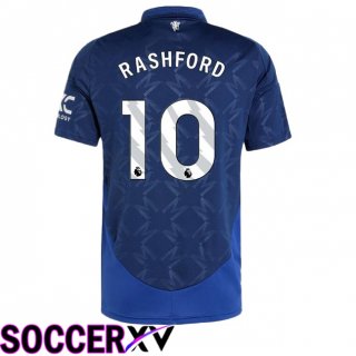 Manchester United (Rashford 10) Away Soccer Jersey Blue 2024/2025