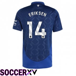 Manchester United (Eriksen 14) Away Soccer Jersey Blue 2024/2025