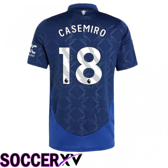 Manchester United (Casemiro 18) Away Soccer Jersey Blue 2024/2025