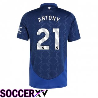 Manchester United (Antony 21) Away Soccer Jersey Blue 2024/2025