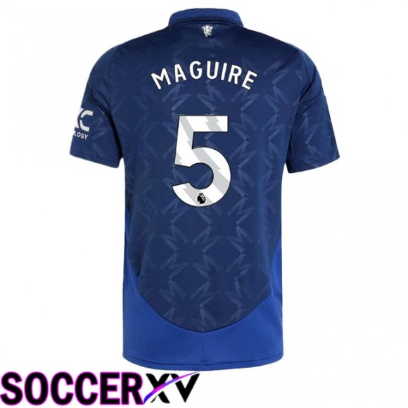 Manchester United (Maguire 5) Away Soccer Jersey Blue 2024/2025