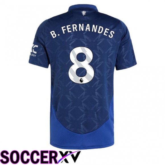 Manchester United (B.Fernandes 8) Away Soccer Jersey Blue 2024/2025